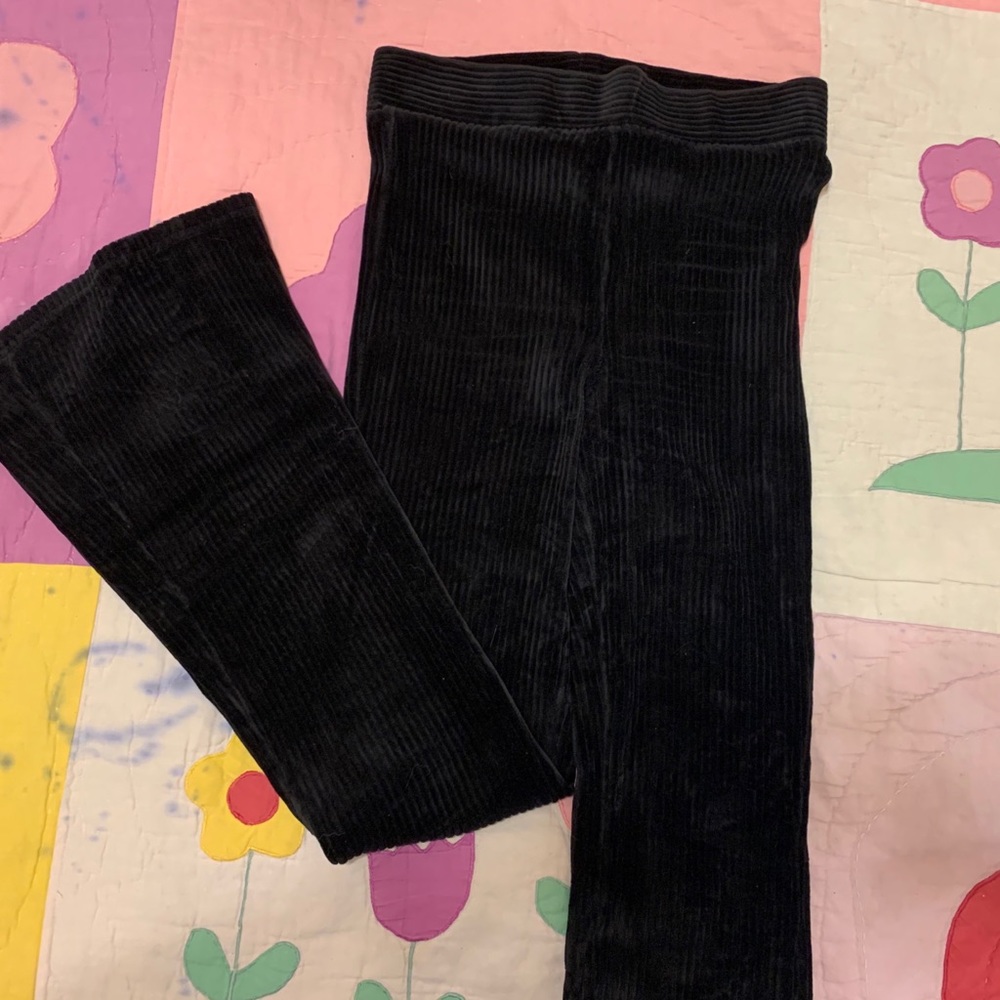 Black Velvet High Waisted Flare Pants
